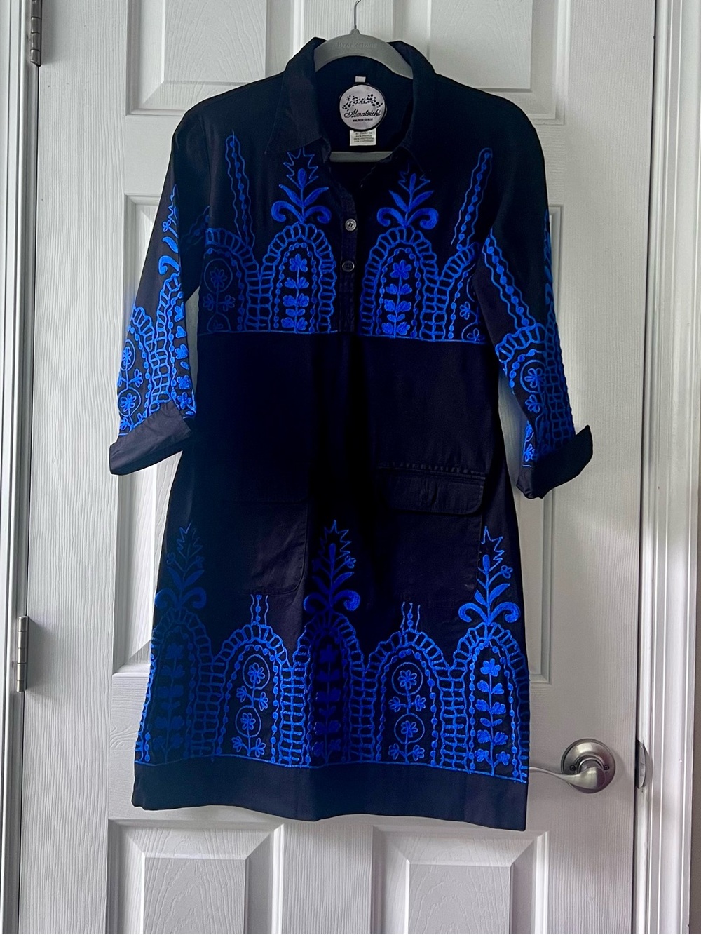 Almatrichi Embroidered Mini Dress Made in Spain